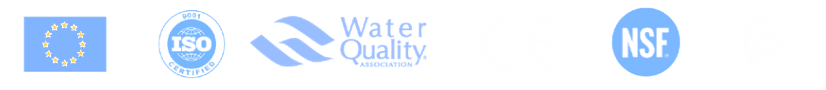 Certifications : normes UE, ISO, Water Quality Association, CE, NSF