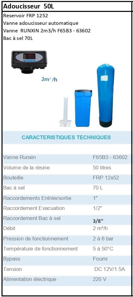 ADOUCISSEUR BI-BLOCS CANATURE 50L