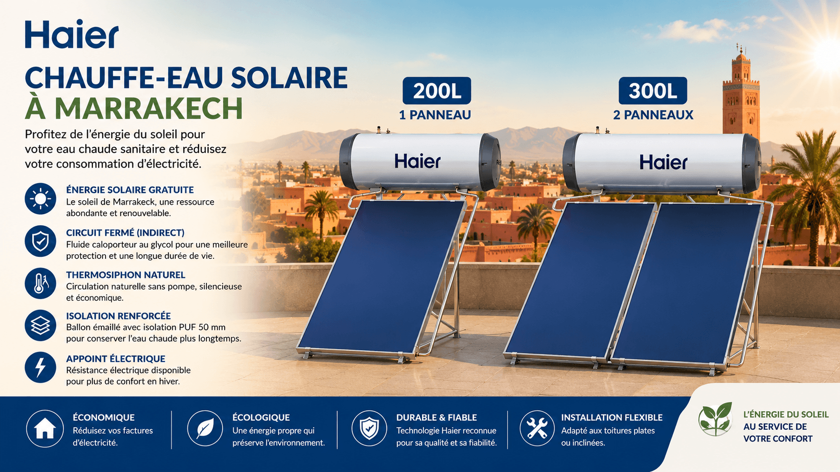 Chauffe-eau solaire à Marrakech